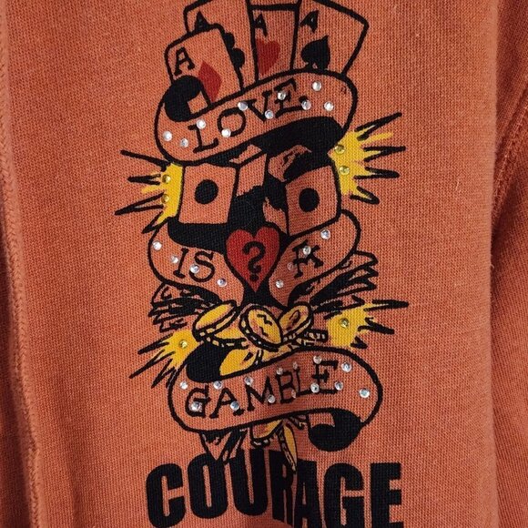 Circle Of Life Love Is A Gamble Unique Front Back Graphic Full Zip Hoodie Size L - Picture 5 of 7